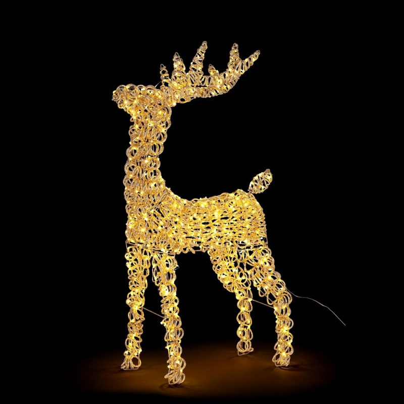 Renna luminosa di Natale con 600 led e alta 80 cm, perfetta come decorazione di Natale